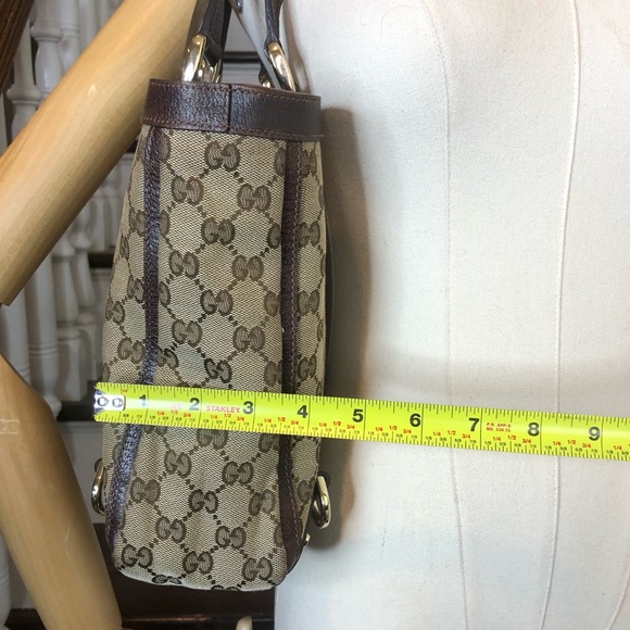 GUCCI GG Monogram E/W Tote Shoulder Bag w/ Center Zipper Compartment MINT - Picture 15 of 17